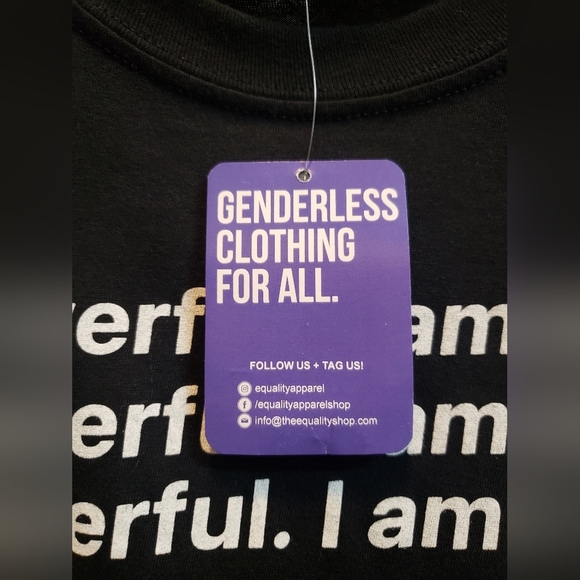 Equality Apparel NWT Message 100% Cotton Black T-shirt - Picture 4 of 4